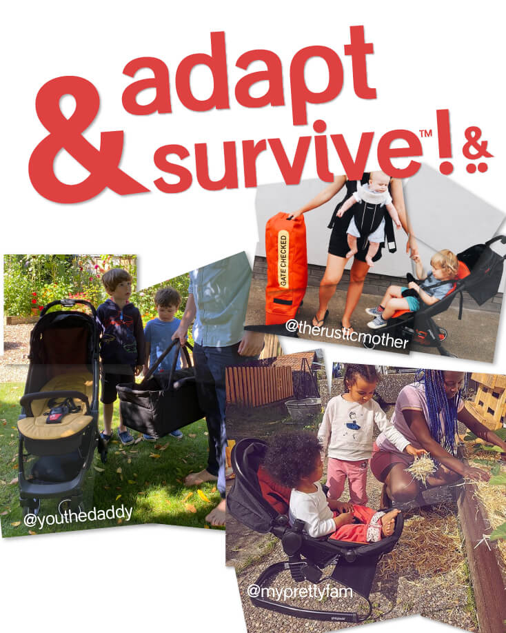 instagram photos parents using phil&teds accessories with their out and about with their kids - lazyted rocker chair, cocoon bassinet, travel bag